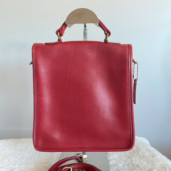 COACH Vintage Station Bag, #5130, Coach Red Leather Crossbody Bag - Picture 7 of 11